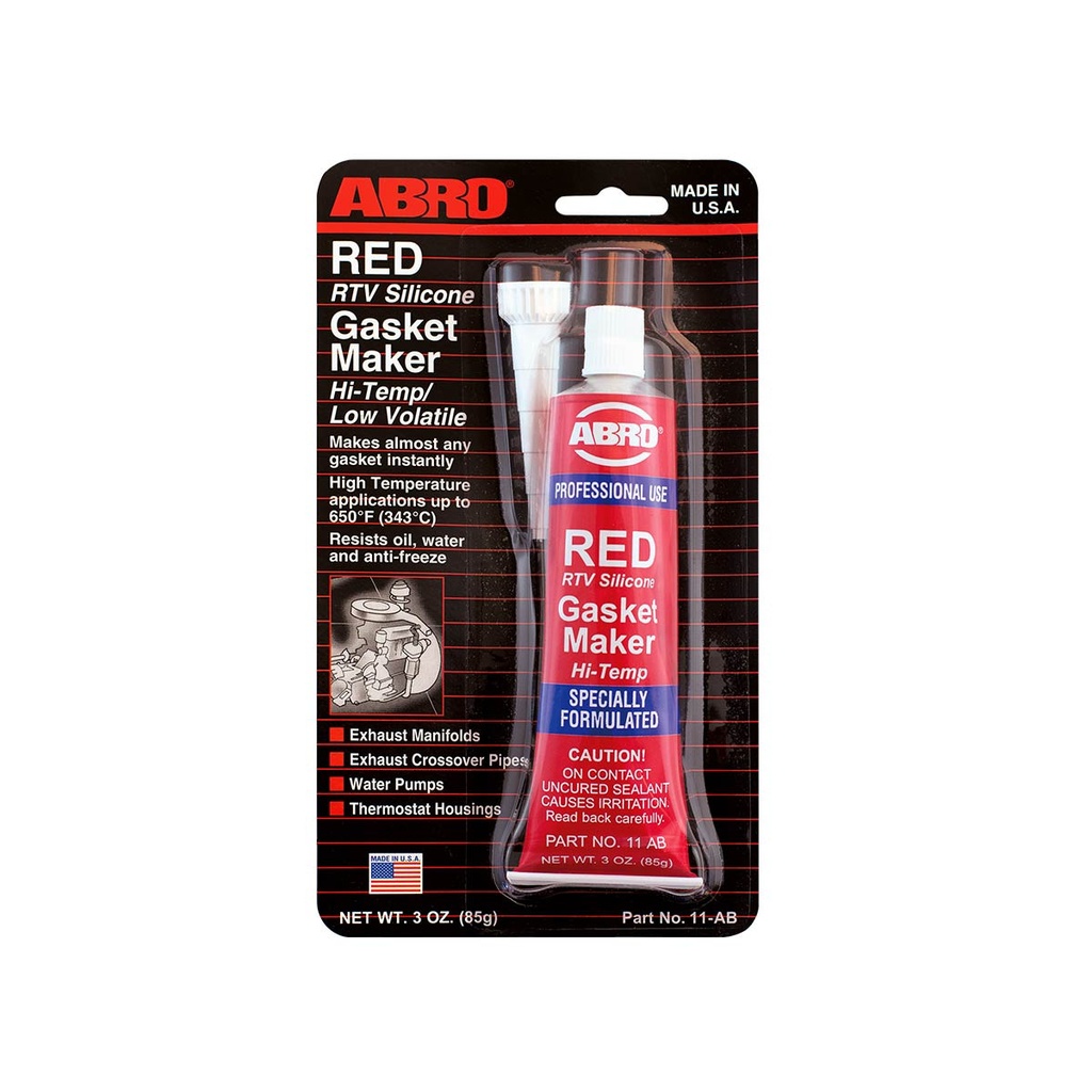 [0102-01] Silicón rojo ABRO alta temperatura ( 3 oz)